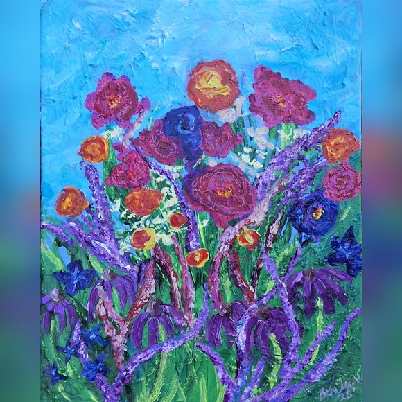 "A BOUQUET THAT LASTS FOREVER" ORIGNAL ARTWORK BY ME! 16in X 20in - Picture 2 of 7